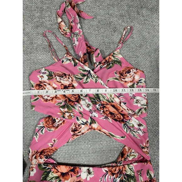 Maaji Dress Womens‎ Large Lisse Pink Floral Maxi Vacation Resort Viscose - Picture 9 of 11